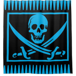 Künstlerisch Blue Pirate Skull Duschvorhang