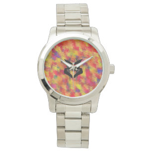 Künstlerisch Blue Psychiatrist Rorschach Blot Armbanduhr