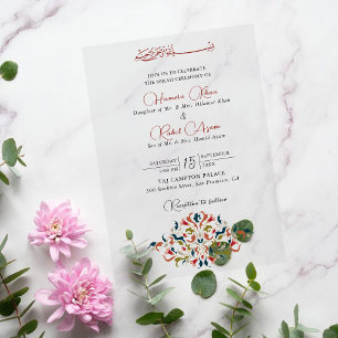Künstlerisch Botanisch Floral Paisley Muslimische  Acryleinladungen