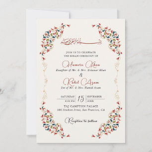 Künstlerisch Botanisch Floral Paisley Muslimische  Einladung