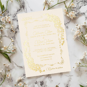Künstlerisch Botanisch Floral Paisley Muslimische  Folieneinladung