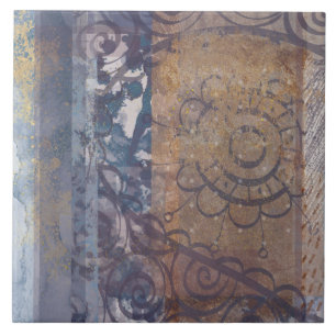 Künstlerisch-brauner, blauer Loft-Industriestil Fliese