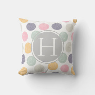 künstlerisch bunt pastellfarben monogramm kissen