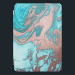 Künstlerisch Chic Rose Gold Aqua Mint Blaues Marmo iPad Pro Cover<br><div class="desc">Dieses Design vereint Eleganz und Kunst und besticht durch einen einzigartigen, in Aqua-Minz-Blau gestrichenen, rauchigen Marmor mit Imitaten bedruckter goldenen Vene aus der Rose mit aquamarinen Ozeanklängen. Es ist ein schönes, schicke und modernes Design für die zeitgenössische und stilvolle Frau. ***WICHTIGE HINWEIS FÜR DESIGN: Für individuelle Designanfragen, wie z.B. passende...</div>