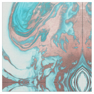 Künstlerisch Chic Rose Gold Aqua Mint Blaues Marmo Stoff