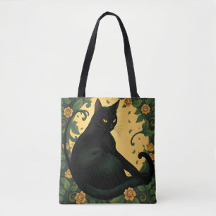 Künstlerisch farbenfroh Jugendstil Black Cat Muste