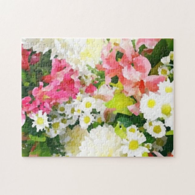 Künstlerisch farbenfrohe Blume Puzzle (Horizontal)