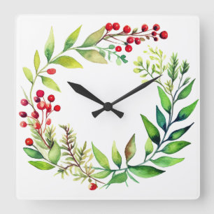 Künstlerisch farbenfrohe Wanduhr Winterurlaub
