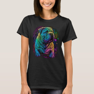 Künstlerisch-farbiger Pop Art bemalt Shar Pei T-Shirt