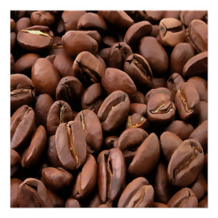 Künstlerisch geröstete Kaffeebohnen Poster