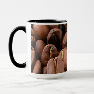 Künstlerisch geröstete Kaffeebohnen Tasse