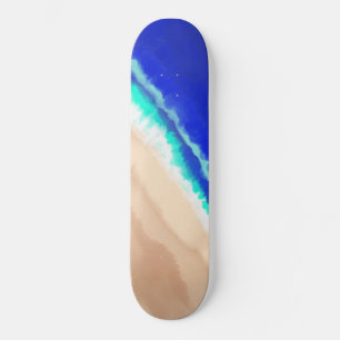 Künstlerisch Modern Blue Aquamarin Sandstrand Wass Skateboard