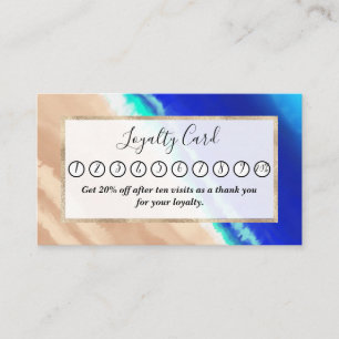 Künstlerisch Modern Blue Aquamarin Sandstrand Wass Treuekarte