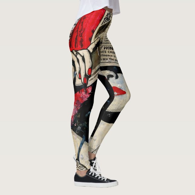 Künstlerisch moderne klassische, handgezeichnete A Leggings (Rechts)