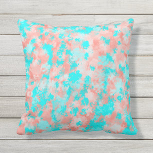 Künstlerisch Modernes Sommerkorallenbad Orange Aqu Kissen