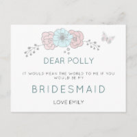 Künstlerisch Pastel Florals Butterfly Bridesmaid-A