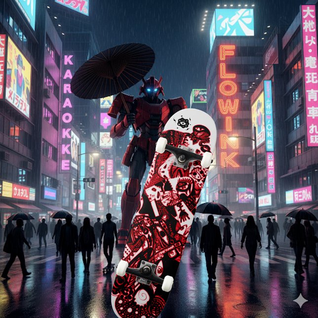 Künstlerisch Red Black Skateboard (Von Creator hochgeladen)