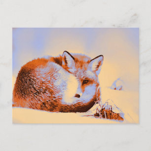 *~* Künstlerisch Red Fox Ap18 Artistic Painting Wi Postkarte