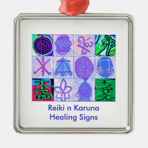 Künstlerisch - Reiki Karuna Symbole 2 Ornament Aus Metall