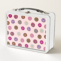 Künstlerisch rosa Sprinkle Donuts Wasserfarbmuster