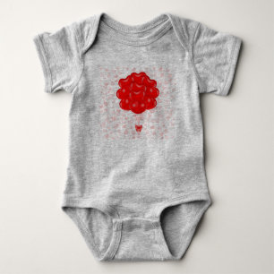 Künstlerisch rote Blumenerblüht Baby-Body - Cute Baby Strampler
