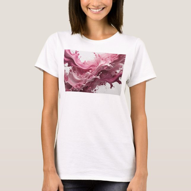 Künstlerisch rotes ABSTRACT ART Statement T-Shirt (Vorderseite)
