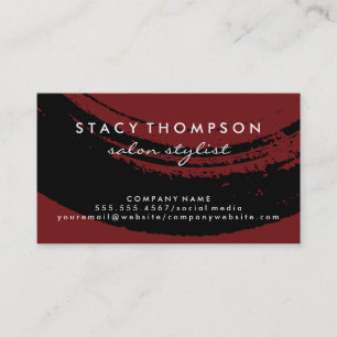 Künstlerisch schwarz gebürstet auf Deep Red Visitenkarte