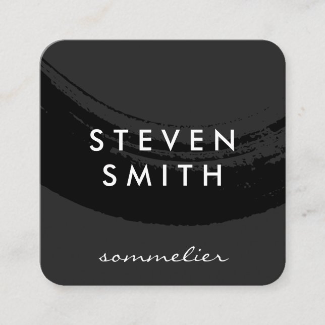 Künstlerisch schwarz gebürstet quadratische visitenkarte (Vorderseite)