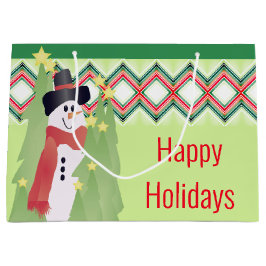 Künstlerisch Snowman Designed Große Geschenktüte