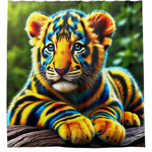 Künstlerisch Tiger Duschvorhang (Vorderseite)