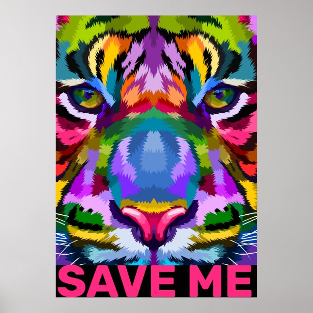 Künstlerisch Tiger Rettete mich Poster (Vorne)