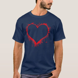 Künstlerisch und Goth Colorful Red and Black Heart T-Shirt