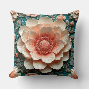 Künstlerische 3D-Blumenanordnung Kissen