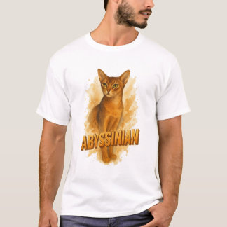 Künstlerische Abessinier Cat Illustration Wasserfa T-Shirt