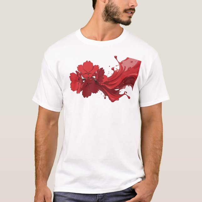 Künstlerische ABSTRACTE BLUME Modekunst T-Shirt (Vorderseite)