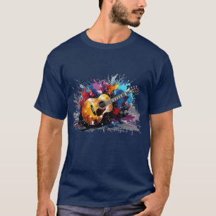 Künstlerische abstrakte Gitarrenmusikliebhaber-Kun T-Shirt