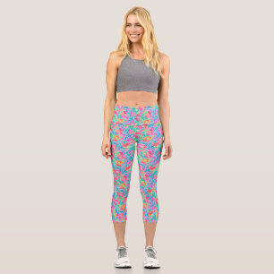 Künstlerische Abstrakte Regenbogenfarben Wasserfar Capri Leggings