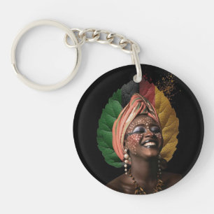 Künstlerische afrikanische Frau Schlüsselanhänger