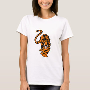 Künstlerische anpirschende Tiger-Kunst T-Shirt