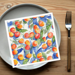 Künstlerische Aprikosen Obst Wasserfarben Muster Serviette