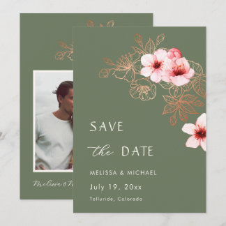 Künstlerische Aquarell-Kirschblüte Save The Date