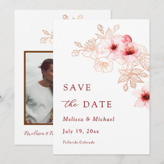 Künstlerische Aquarell-Kirschblüte Save The Date