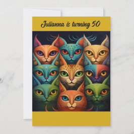 Künstlerische Attitude Kat Geburtstag Einladung