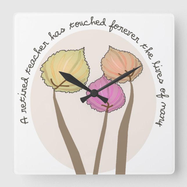 Künstlerische Baumschlucht für müde Lehrer Quadratische Wanduhr (Vorderseite)