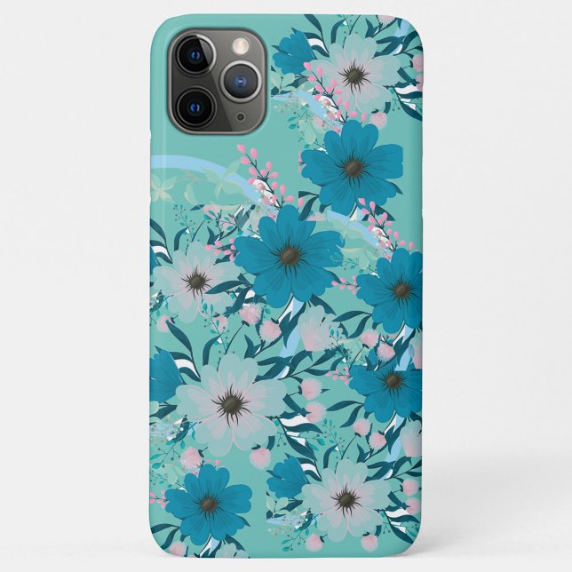 Künstlerische Blume Case-Mate iPhone Hülle (A vibrant phone case adorned with floral patterns in shades of blue and white!)