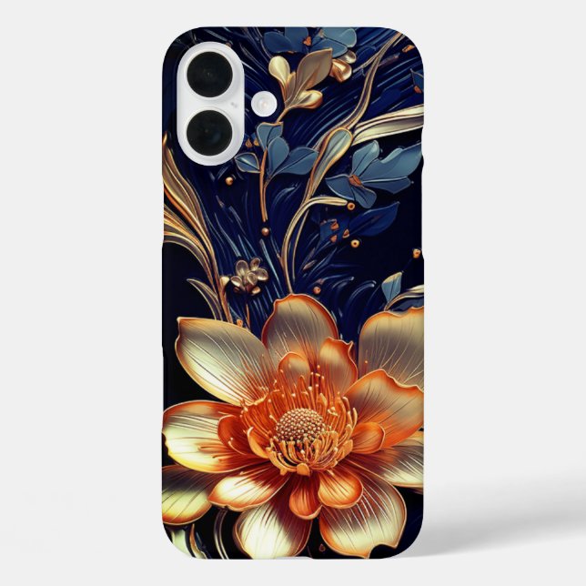 Künstlerische Blume Design Phone Case (Rückseite)