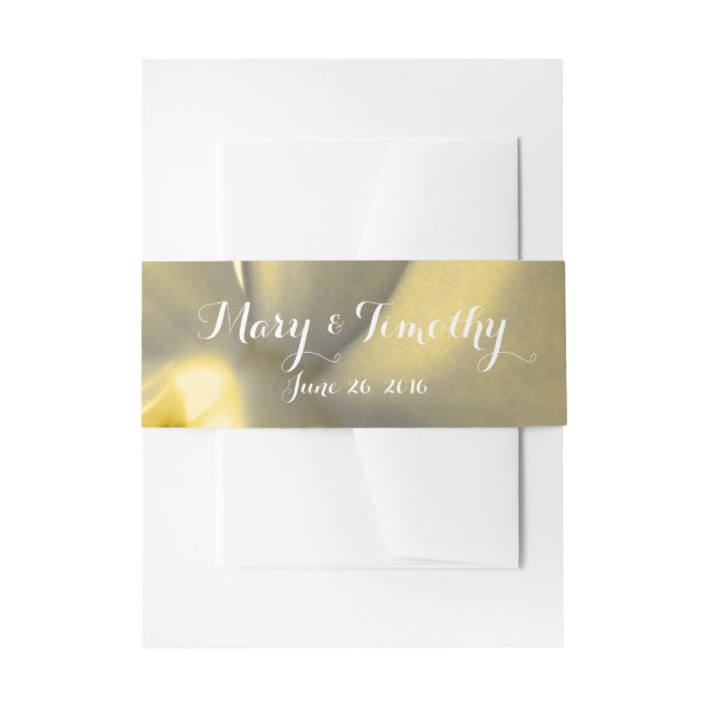 Künstlerische Blume in Gelbtönen - Hochzeit Einladungsbanderole (Vorderseite Beispiel)