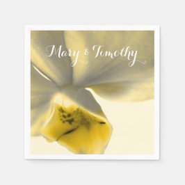 Künstlerische Blume in Gelbtönen - Hochzeit Serviette