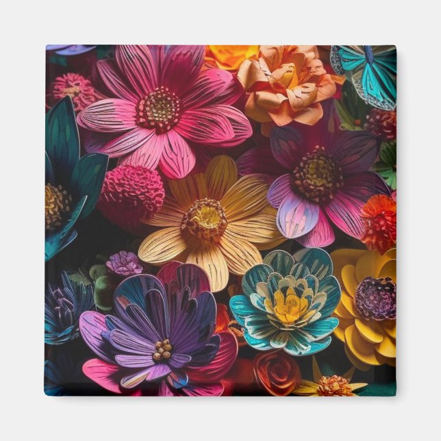 Künstlerische Blume Magnet (Vorne)