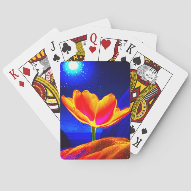 Künstlerische Blume Spielkarten (Rückseite)
